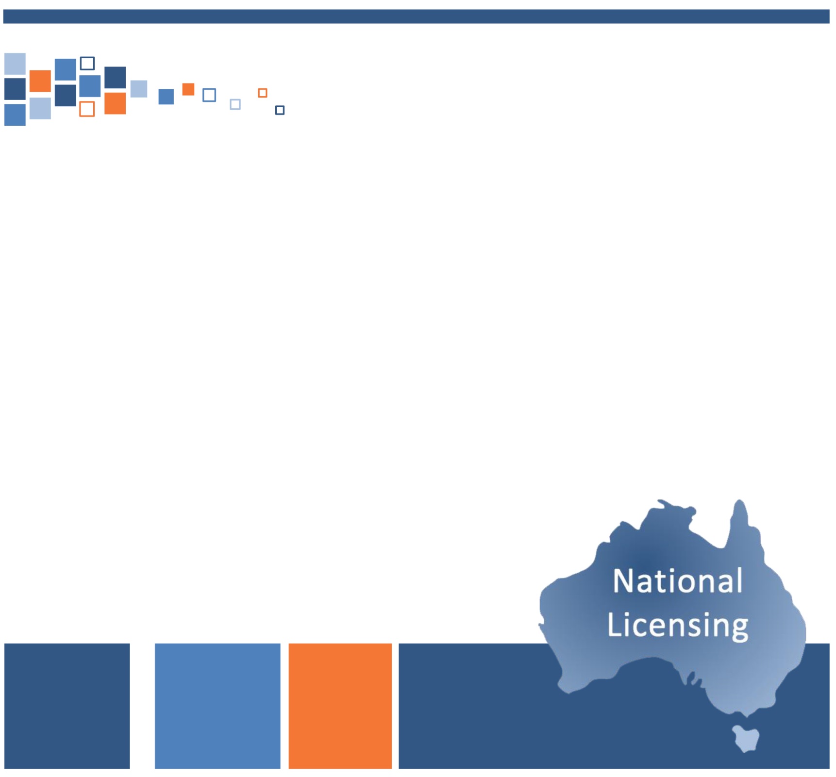 a cover image including a map of australia with the words national licensing.