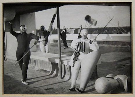 bauhaus costumes by bauhaus mural and sculpture department head and later theater workshop director, oskar schlemmer (1925)