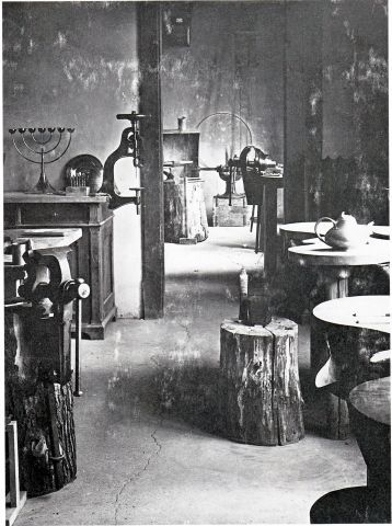metal workshop rooms at the bauhaus in weimar, summer of 1923