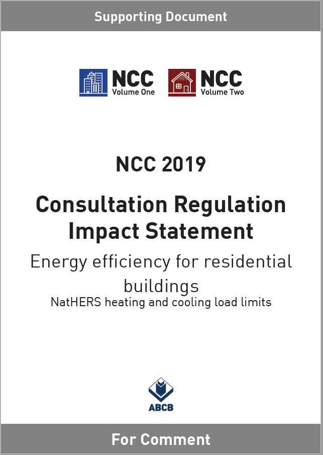 cover page of consultation regulation impact statement. 