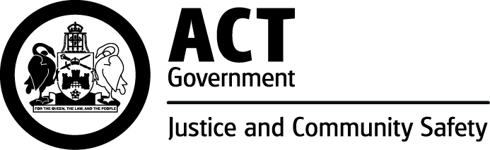 act government justice and community safety logo.