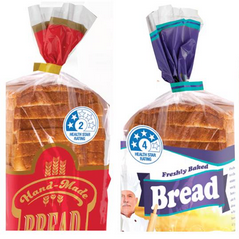 the first loaf is rated 2 health stars, the second loaf is rated 4 health stars. 
