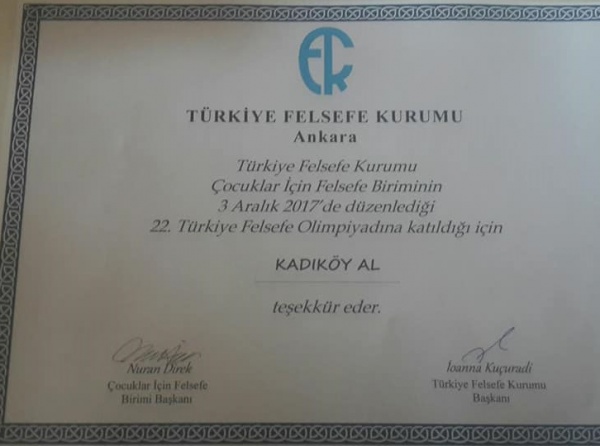 22.turkiye felsefe olimpiyatina okulumuzu temsilen ogretmen ve ogrencilerimiz katilmiştir.