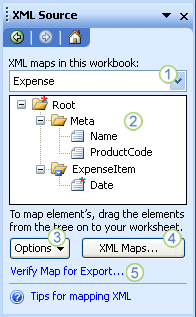 xml source task pane