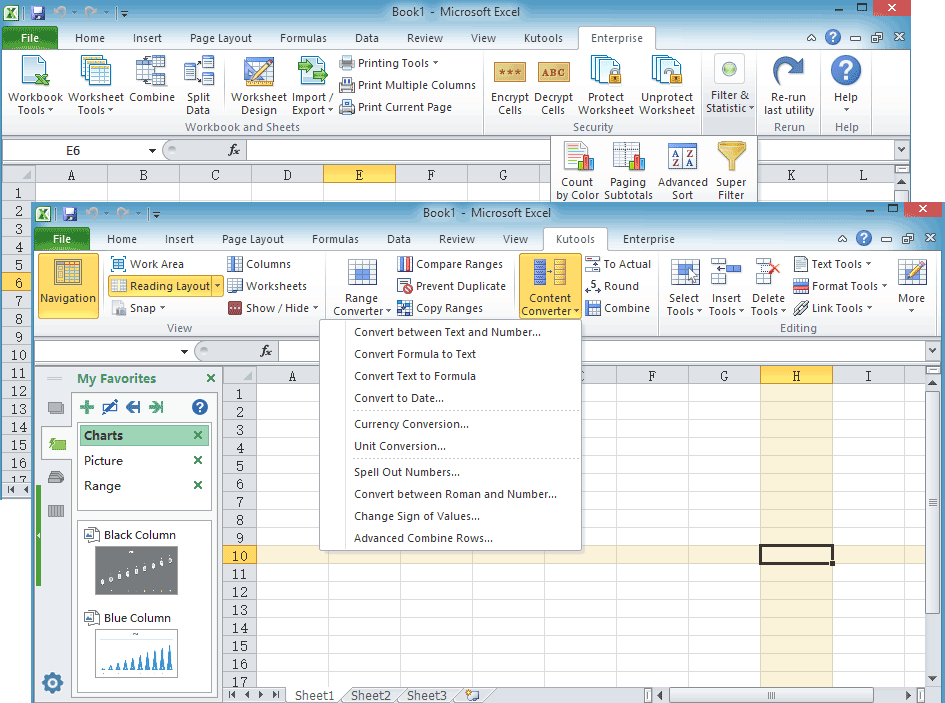 screen shot of kutools for excel