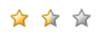 3 stars for rating. first start is completely filled in yellow. second star is half filled yellow, half gray. third star is all gray