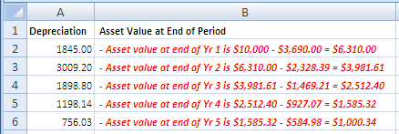 excel db function results