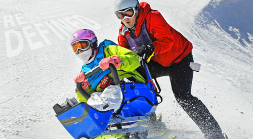 photo of veteran sled skiing