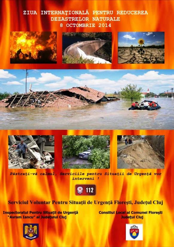 afis ziua internationala pentru reducerea dezastrelor octombrie 2014.jpg