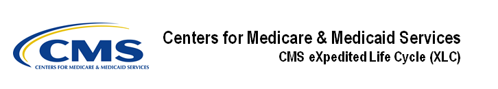 the cms logo resides to the left of the following text: centers for medicare & medicaid services cms expedited life cycle (xlc)