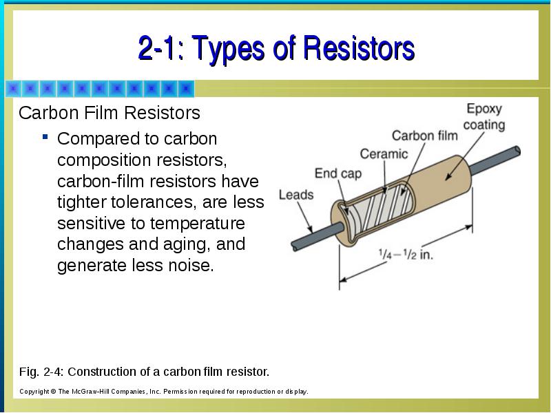 The two main characteristics of a resistor are its resistance, R, in