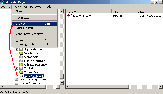 eliminar una clave