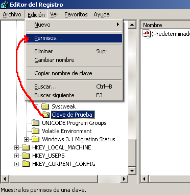 mostrar (y modificar) los permisos de una clave