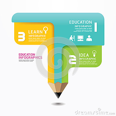 pencil infographic design minimal style template.