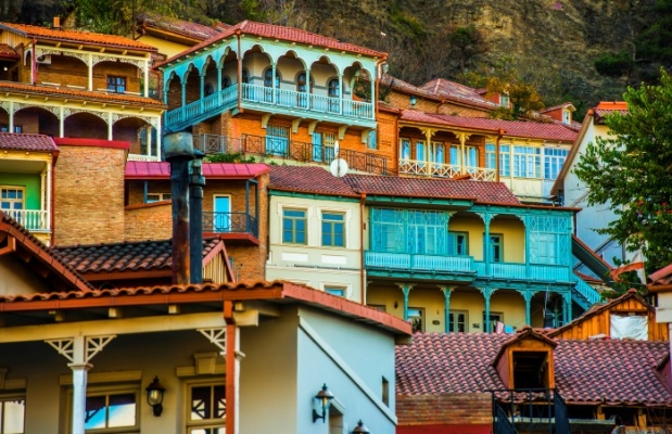 the view of tbilisi\'s old town.