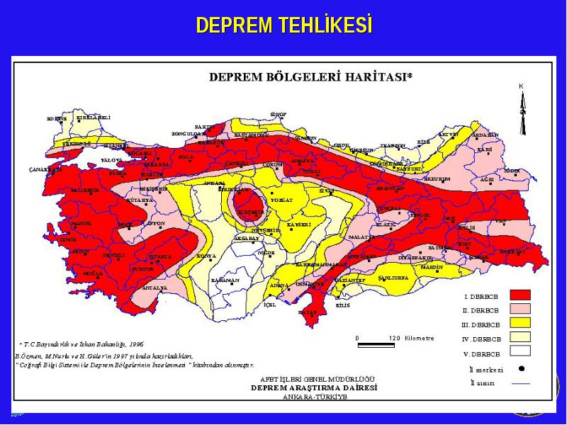 Карта сейсмоактивности турция