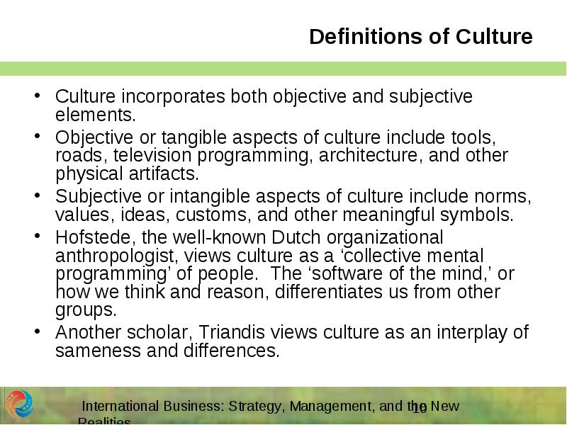 Chapter 5 The Cultural Environment of International Business