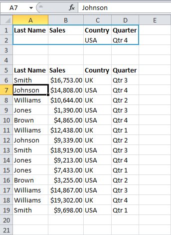 advanced filter example in excel