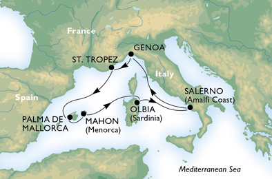 cruise - mediterranean - spain,italy,france